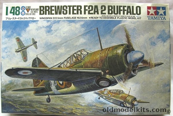 Tamiya 1/48 Brewster Buffalo F2A-2 - Netherlands East Indies Royal Air Force 1941 / Royal Australian Air Force Singapore 1941 / US Navy VF-2 USS Lexington 1940 - (F2A2), 61019 plastic model kit